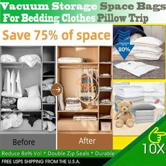 Vacuum Storage Seal Bags for Comforter Blanket Bedding Clothing Pillows of Trip