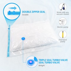 10 x Jumbo Vacuum Storage Bags Travel Space Saver Garment Seal Clothes Hand Pump