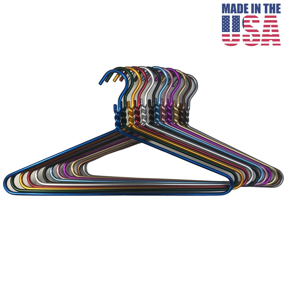 6 PACK Colorful DODCO Heavy Duty Clothes Coat Hangers Aluminum Metal Made in USA