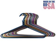 6 PACK Colorful DODCO Heavy Duty Clothes Coat Hangers Aluminum Metal Made in USA