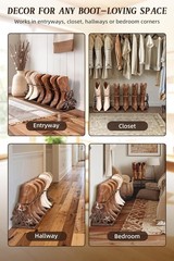NEW 3 Pair Boot Rack Adjustable Freestanding Metal Cowboy Boot Organizer