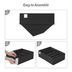 Coorganisers 4 Packs T-shirt Drawer Organizers for Clothing,5 Grids Compartment