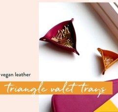 Nwt Elevation by Tina Wells Set of 3 Saffiano Triangle Vegan Leather Valet Tray