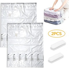 2x Vacuum Storage Bags Jumbo Cube Extra Large Vacuum Seal Bags Closet Organizer