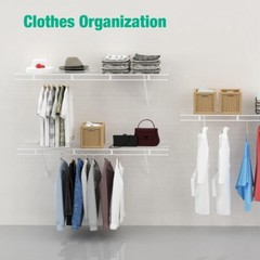 HAUSHOF 4 ft x 12in Closet Shelves Wall Mounted 2-Pack for Laundry Room Closet