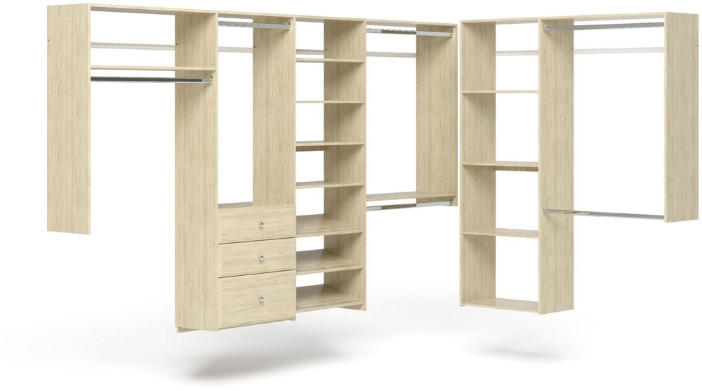 Easy Track PH59 120 Inch x 84 Inch L-Shape Walk-In Closet – Honey Blonde