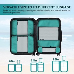 Compression Packing Cubes Set – 5 Lightweight Luggage Organizers bags for Travel