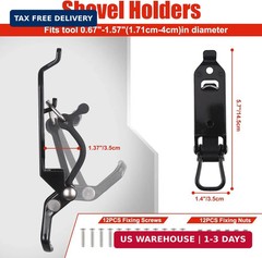6Pcs Shovel Mount for Roof Rack, Heavy Duty Shovel Holder for Truck, Metal Rubbe