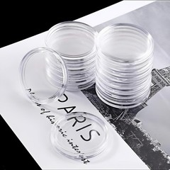 50pack 40mm Coin Capsules For 1oz Silver Bullion w/Box+7 Sizes Sponge Gaskets US