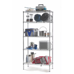 Hyper Tough 5-Tier Wire Shelving Unit, 36 x 16 x 72 in, 1750 lb Capacity, Chrome