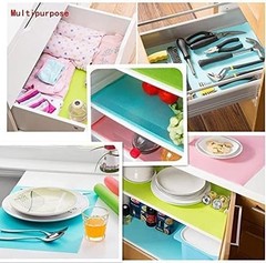 7 PCS Shelf Mats Refrigerator Liners 7 Pack (17.7×11.8), Blue,green,pink