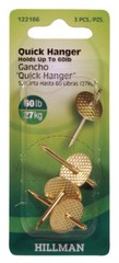3 Hillman AnchorWire 60lb Brass One Piece Quick Wall Hanger Picture 3pk 122186