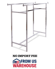 Econoco K40 Adjustable Double Bar Garment Rack 60″ Chrome Retail