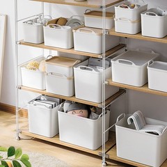 Anminy 12Pcs Plastic Storage Bins Containers Lids Large Storage Organization