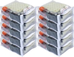 10-Pack Clear Vinyl Zippered Sweater Clothing Storage Bag 11 x 15 x 4