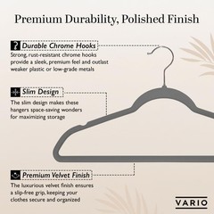 50-Pack Velvet Hangers – Heavy Duty, Non-Slip Clothes Hangers with Chrome Hoo…