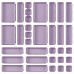 Purpeak 32 Pcs Desk Drawer Organizer Office Organization Tray Versatile Vanit…