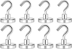 Strong Magnetic Hooks 80lbs for Hanging, Toolbox, Locker, Kitchen 8pcs