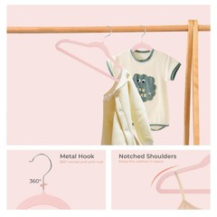 32 PCS Light Pink 14 Inch Kids Velvet Hangers UltraThin NonSlip Clothes