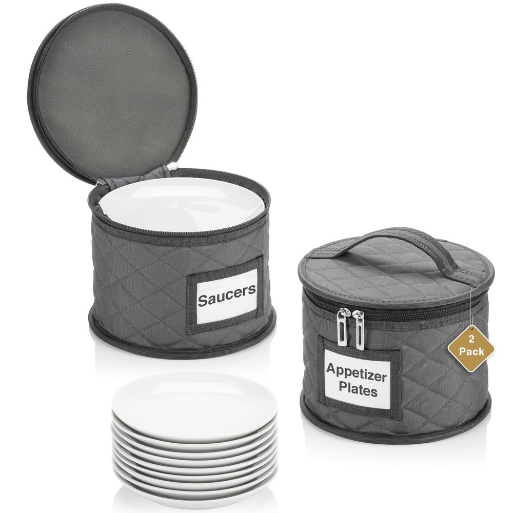 2 Pack 6″ Small Plate Storage Case – China Storage Container – Stackable With…
