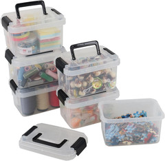 Clear Plastic Storage Bins with Lids – 6-Pack, 3L Latch Boxes with Handles