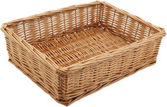 Natural Wicker Rectangular Storage Basket for Arts and Crafts Organization