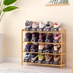 Black Shoe Slot Organizer—20—Space-Saving Stackers—One-Piece—20