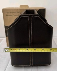 Spinning Remote Control Organizer Caddy NIB Brown Faux Leather