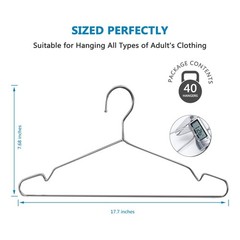 Fayleeko Wire Hangers 17.7 Inch Coat Hangers Strong Heavy Duty Stainless Steel M