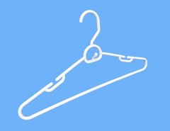 Plastic Attachable Hangers, 6-Count White