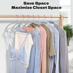 30-Pack Gray No-Bump Metal Hangers for Suits & Coats