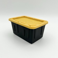 5 PACK Lowe’s Teeny Tiny Tote Mini Black Storage Container With Yellow Lids NEW