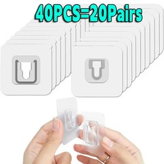 Double Sided Adhesive Wall Hooks Transparent Traceless Holder 2-50Pcs Set