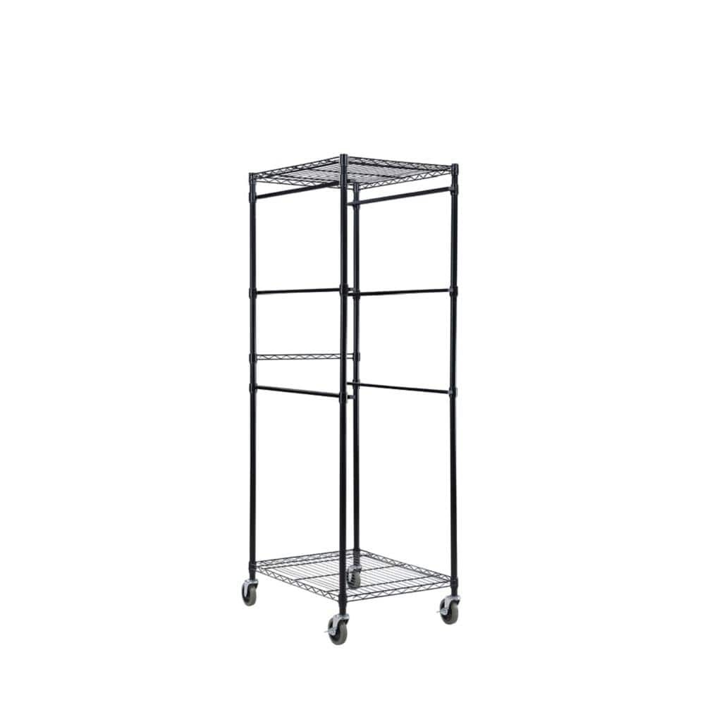 HDX Steel Wire Storage Tote Rack w/Casters for 27 Gal Totes Black 22x69x28.5″