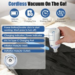 2Pcs 17L Travel Vacuum Bags for Luggage w/ Pump Reusable Vacuum Seal Bags