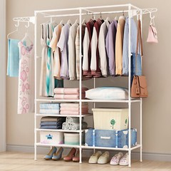 Heavy Duty Closet Organizer Metal Garment Rack Clothes Rack Hanger Storage Shoes