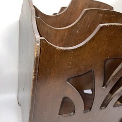 Vintage Dark Walnut Magazine Rack 12”x16”x10”