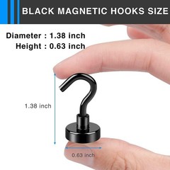 30 pack Magnetic Hooks，30Lbs Magnets with Hooks for Cruise, Black Magnetic Hooks