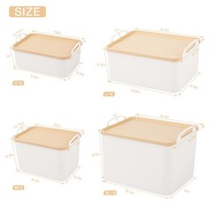 Anminy 12Pcs Plastic Storage Bins Containers Lids Large Storage Organization