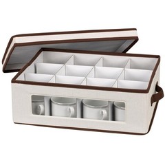 Household Essentials 538 Vision China Storage Box for Tea Cups and Mugs with Lid