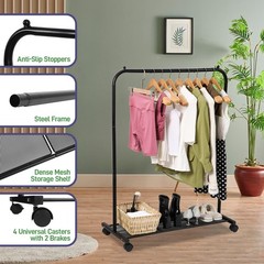 Alloy Steel Clothes Rack – Pack of 1 Versatile, Ample Storage Space, Simple A…
