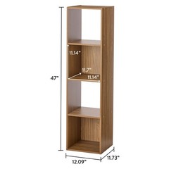 4 Cube Vertical Storage Organizer, Warm Walnut