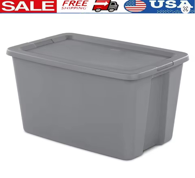 Extra Large Storage Bin, 30 Gallon Plastic Storage Container with Snap-On Lid,