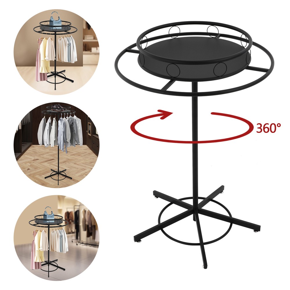 Rotatable Round Garment Rack, Round Clothing Rack, Metal Clothes Hanging Rack