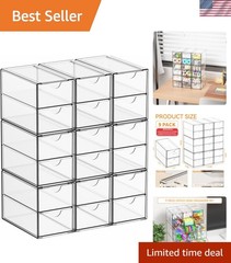 9 Pack Small Acrylic Drawers With 18 Drawers,Clear Drawer Organizers Stackabl…