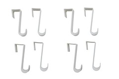 8-Pack Over The Door Plastic Hooks 4.5 Inch Universal Fit Hangers White
