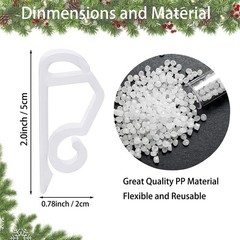 120PCS Christmas Light Clips Gutter Clips Hooks String Lights Clips Mini White