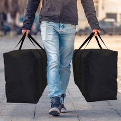 Extra Large Moving Bags with Strong Zippers & Carrying Handles Storage Bag Black