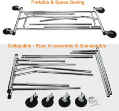HOKEEPER Clothes Rack, Rolling Clothing Racks for Hanging Clothes, Portable Clot