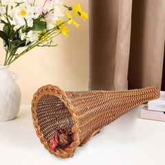 Thanksgiving Cornucopia Basket Table Centerpiece Decorative Fruit Basket for